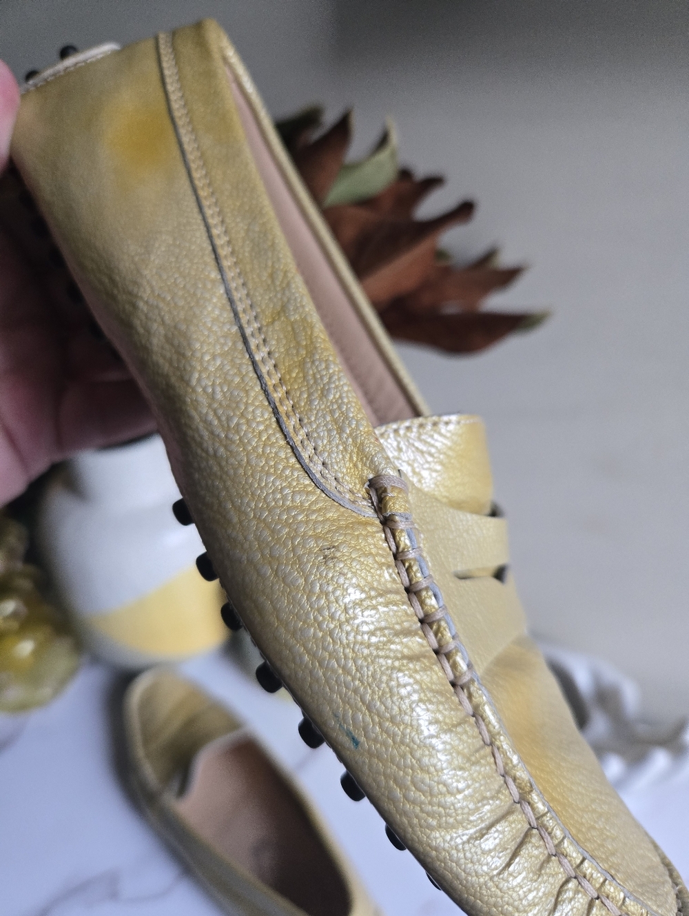 Tod's Patent Leather Yellow Women's Loafers Size 7.5 - Picture 11 of 11